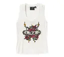 Serpent Rose Bling Ribbed Tank