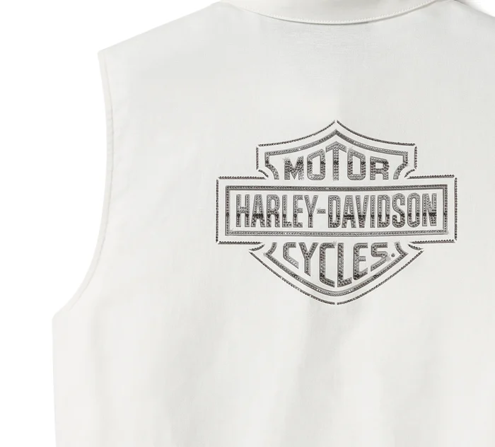 Women's Essential Bling Button Front Tank - Cloud Dancer