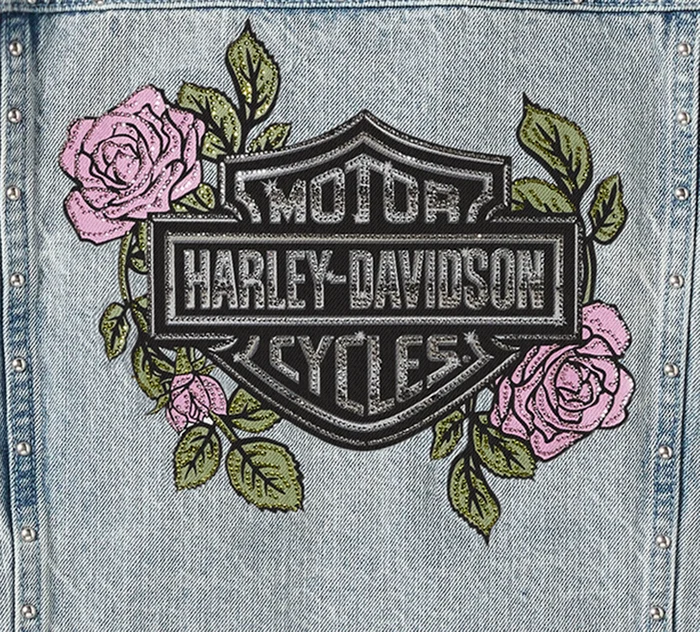 Women's Rose & Thorn Bling Denim Jacket