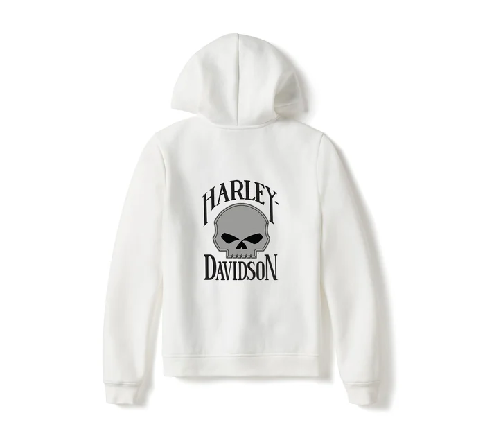 Women's Willie G Skull Full Zip Fleece Hoodie - Cloud Dancer