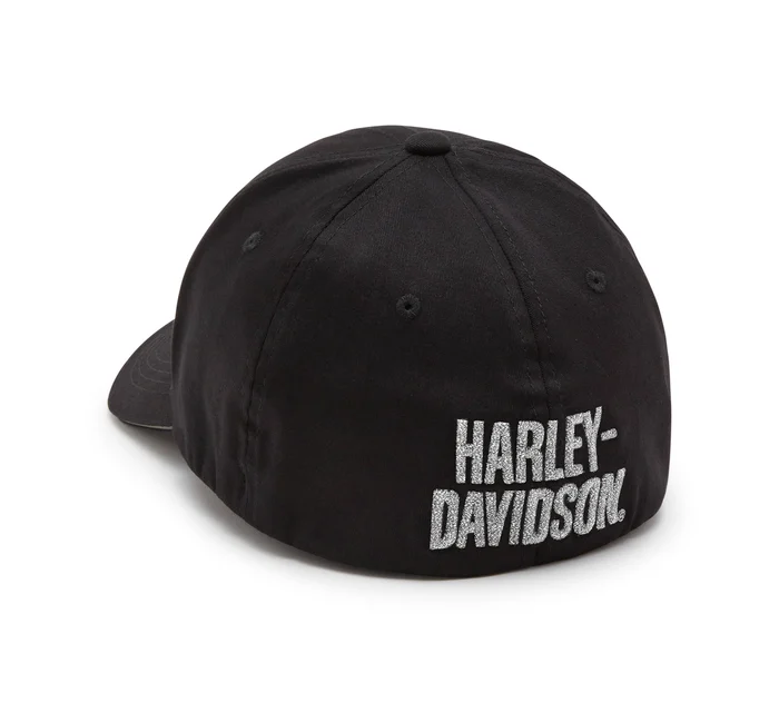 Willie G Skull Reflective Softail Stretch Fit Baseball Hat