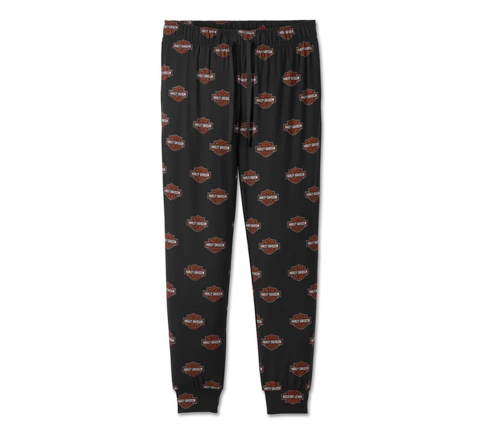 Women's Bar & Shield Long Sleeve Pajama Set - Harley Black