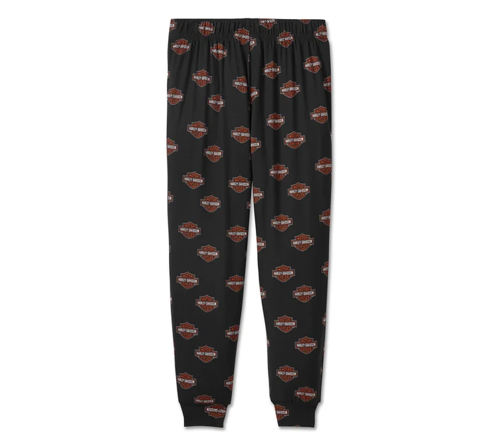 Women's Bar & Shield Long Sleeve Pajama Set - Harley Black