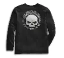 Men's Skull Long Sleeve Tee - Black