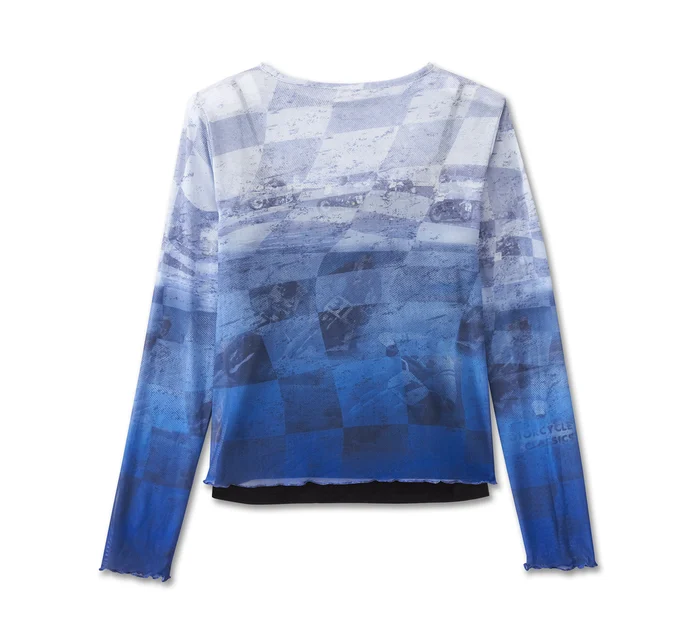 Women's Cool Blue Mesh Top