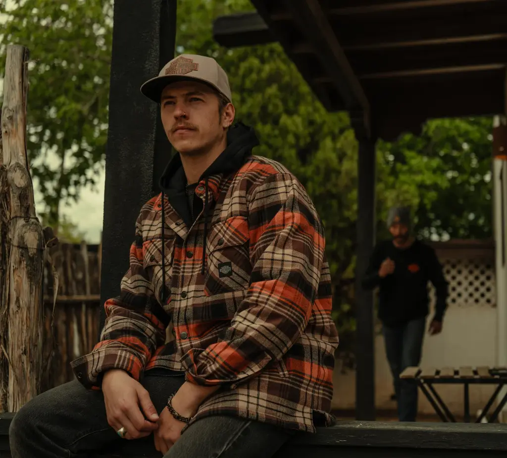 Bar & Shield Hooded Shirt Jacket