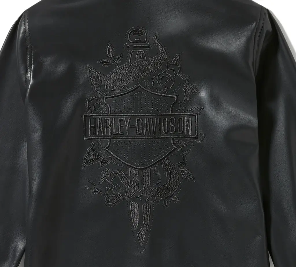 Metallic Dagger Faux Leather Shirt