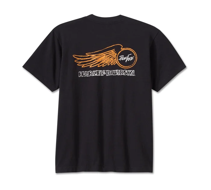 Willie G Winged Wheel Tee - True Black