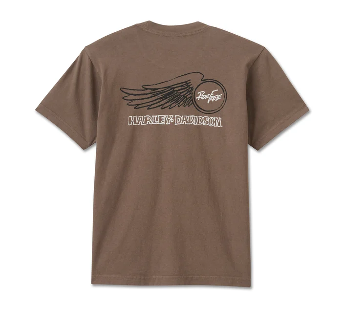 Willie G Winged Wheel Tee - Dark Grey