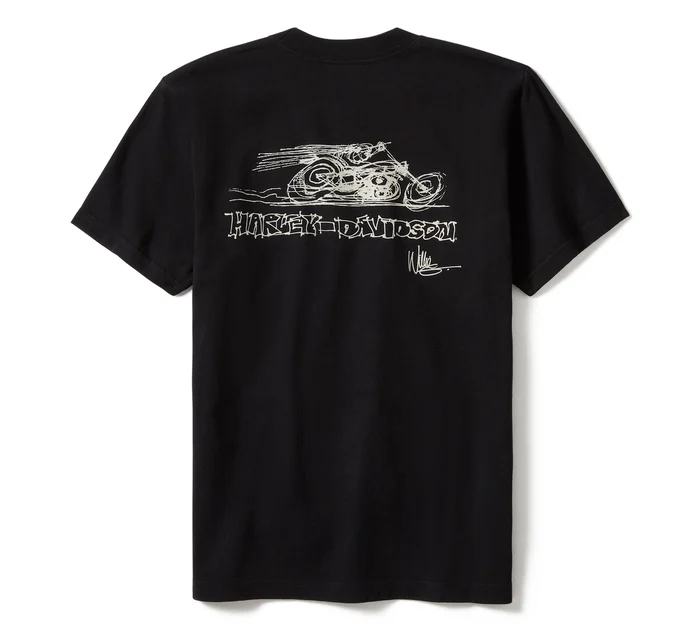 In the Wind Rider Sketch Art Short Sleeve Tee - True Black 