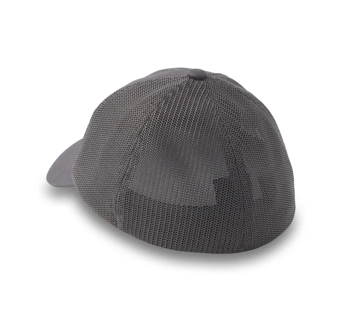H-D Oil Can Bar & Shield Stretch-Fit Cap - Blackened Pearl Heather