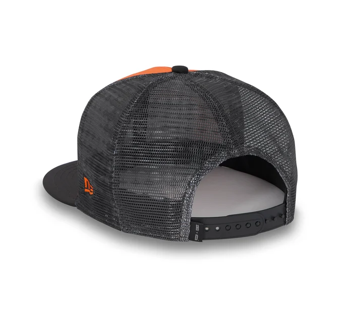 Stacked Bar & Shield 9FIFTY Adjustable Trucker Hat - Vintage Orange