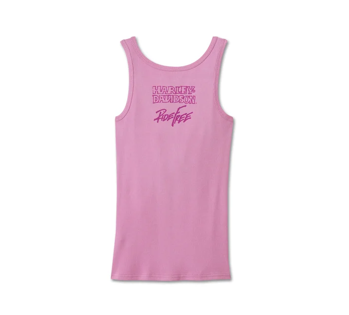 Women's Willie G Winged Wheel Stretch Rib Tank - Lavender