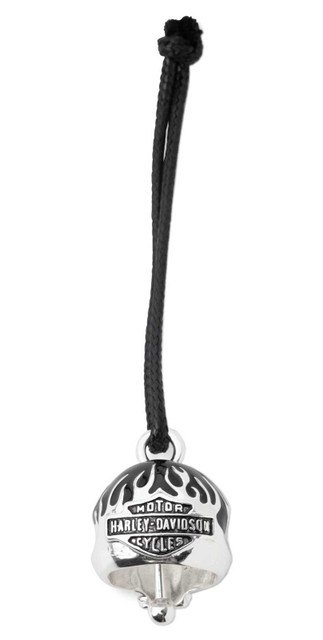 HD SKULL HEAD RIDE BELL WITH BLACK FLAMES