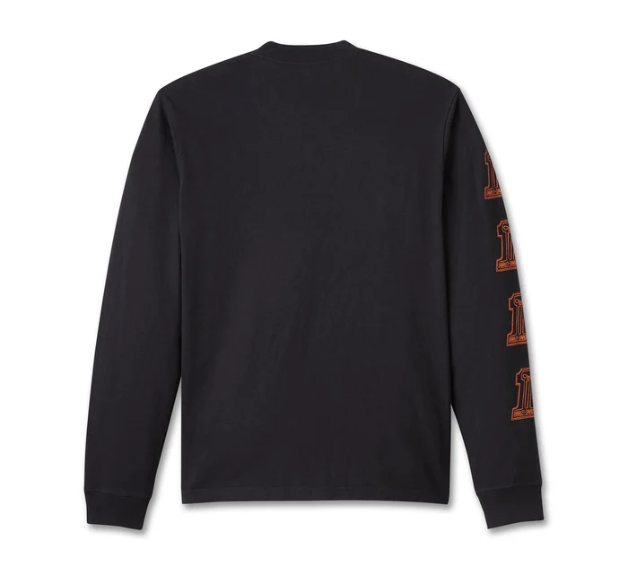 Willie G #1 Skull Sketch Long Sleeve Tee - True Black