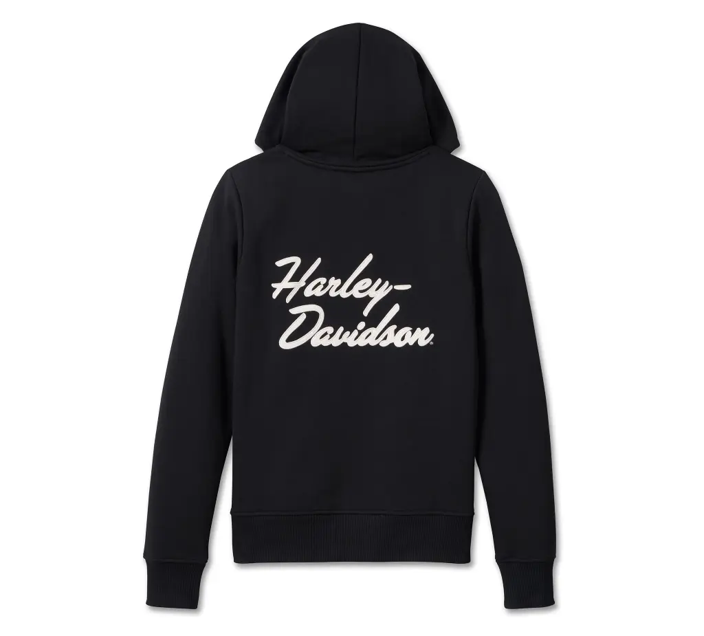 Harley-Davidson® Women's Custom Racer Font Pullover Hoodie - Black 