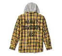 Men's Burner Long Sleeve Hooded Shirt - yellow plaid