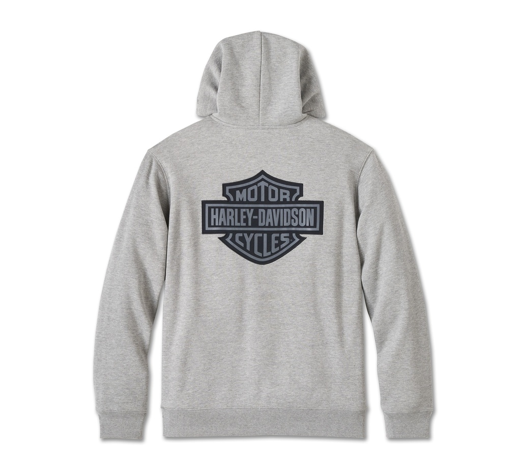 Men's Bar & Shield Plaid Lined Zip-Up Hoodie - Grey Heather