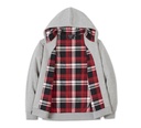 Men's Bar & Shield Plaid Lined Zip-Up Hoodie - Grey Heather