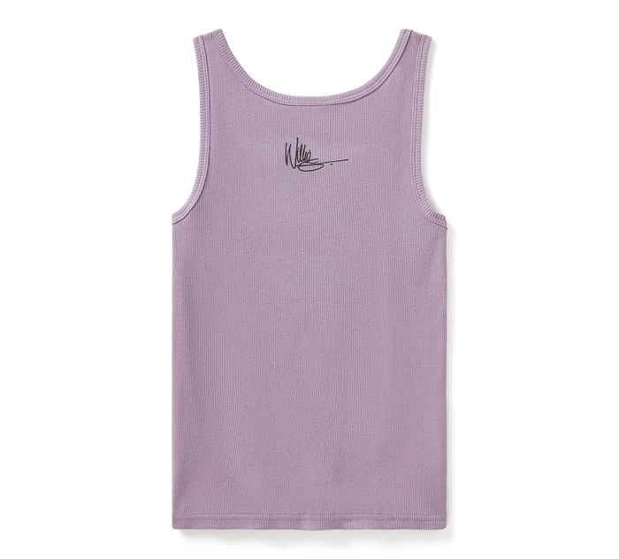 Women's Willie G Sketchy Skull Ribbed Tank - Jam