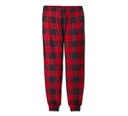 Women's Bar & Shield Plaid Long Sleeve Pajama Set - Chili Pepper