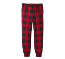 Women's Bar & Shield Plaid Long Sleeve Pajama Set - Chili Pepper