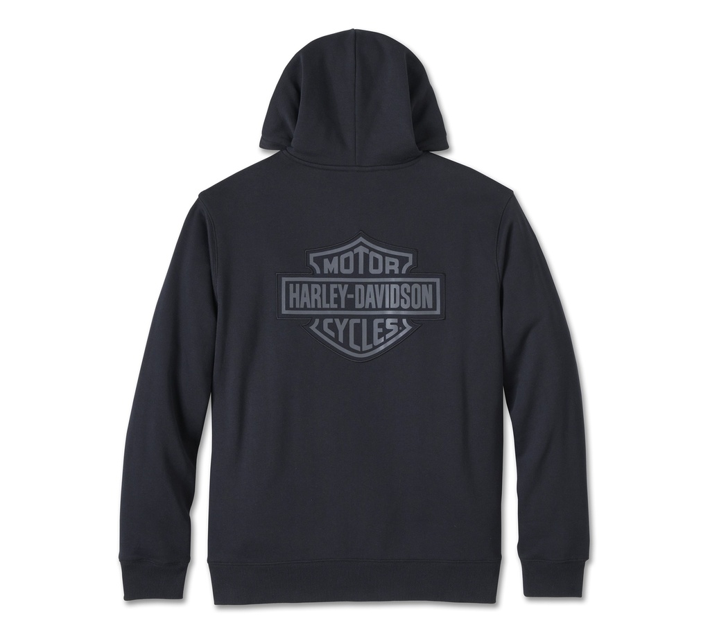 Men's Bar & Shield Plaid Lined Zip-Up Hoodie - Harley Black