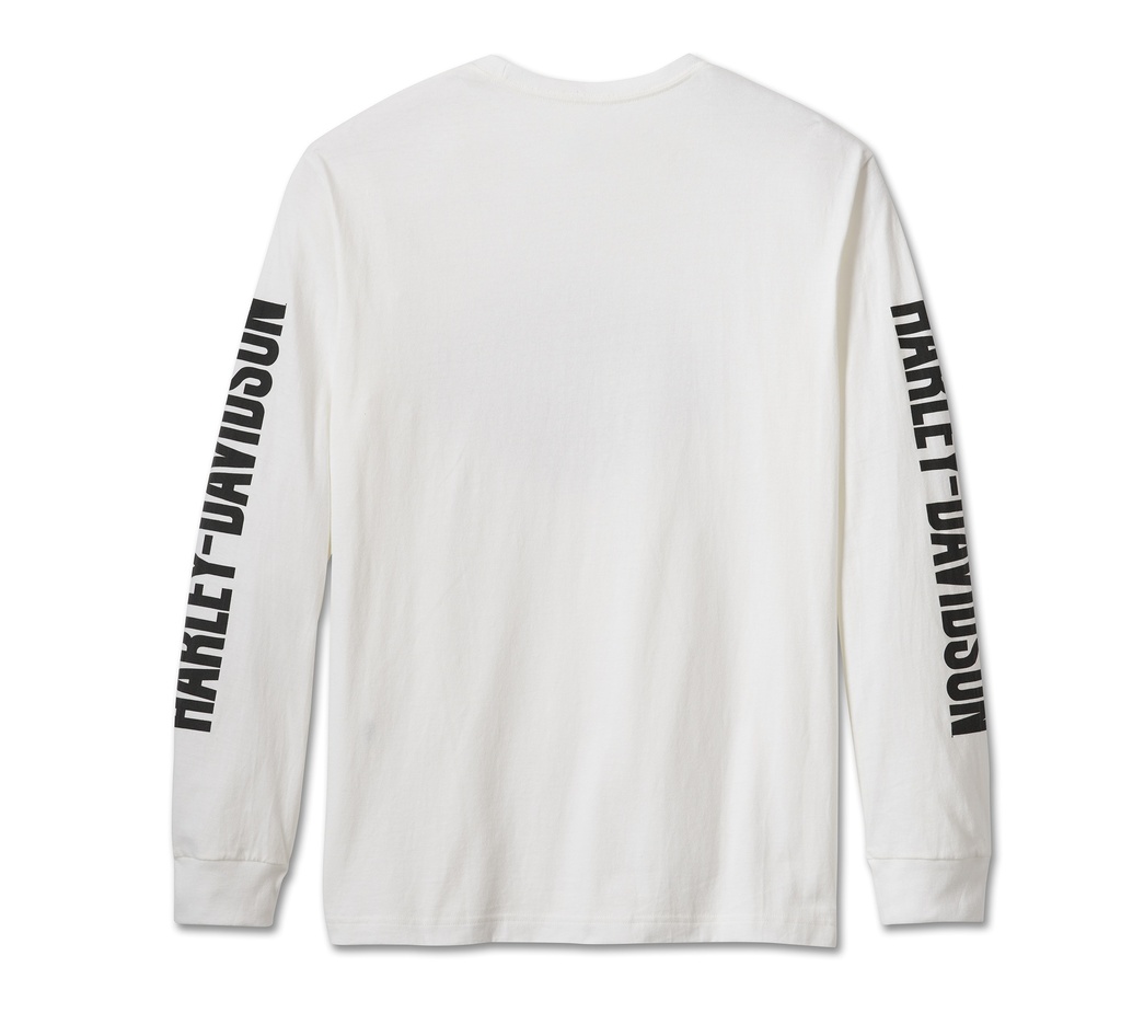 Men's Bar & Shield Long Sleeve Tee - White