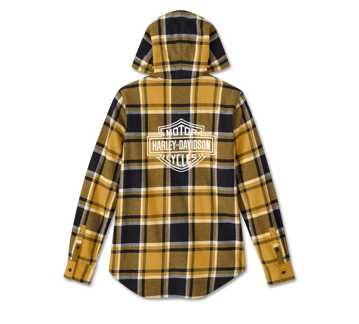 Women's Street Surplus Long Sleeve Flannel Shirt - YD plaid - Mineral Yellow