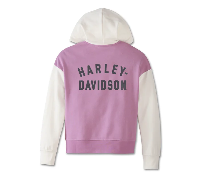 Women's Special Racer Front Zip Front Hoodie - Colorblocked - Lavender Herb