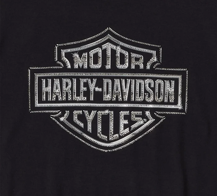 Essential Bling Crew Neck Tee - Harley Black