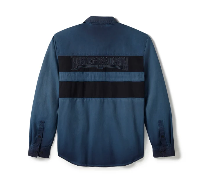 Iron Bond II Long Sleeve Shirt - Colorblock - Mood Indigo & Harley Black