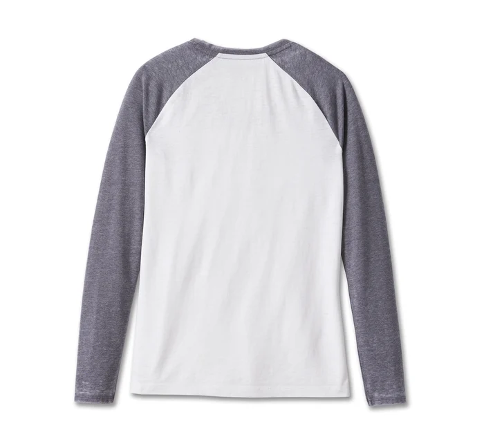 Women's Screamin' Eagle Raglan Long Sleeve Burnout Tee