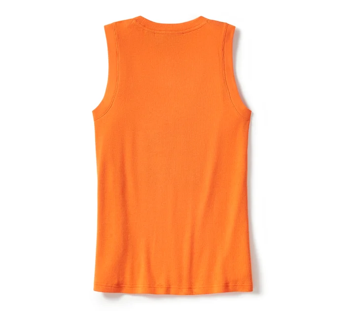 Essential Arched Font Ribbed Tank