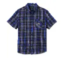 Men's Staple Short Sleeve Shirt - Plaid - Harley Black & Ombre Blue