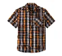Men's Staple Short Sleeve Shirt - Plaid - Harley Black & Quiet Shade