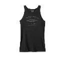 Women's Stacked Bar & Shield Racerback Tank - Harley Black