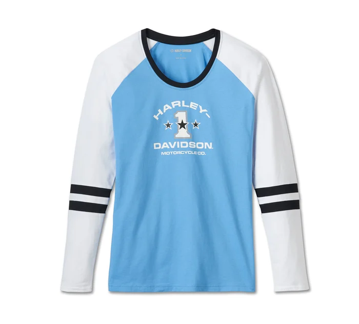 Women's First-Class Long Sleeve Raglan Top - Colorblock - All Aboard & Bright White