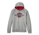 Men's Bar & Shield Contrast Pullover Hoodie - Colorblock - Grey Heather & Chili Pepper