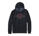 Men's Bar & Shield Contrast Pullover Hoodie - Colorblock - Harley Black & Ombre Blue