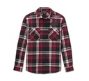 Men's Bar & Shield Flannel Shirt - Plaid - Chili Pepper & Harley Black