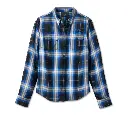 Women's Bar & Shield Long Sleeve Plaid Shirt - YD Plaid - Black Beauty