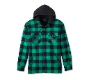 Men's Willie G Skull Hooded Shirt - Green Plaid