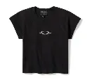 Women's Willie G Wing Skull Sketch Art Baby Doll Tee