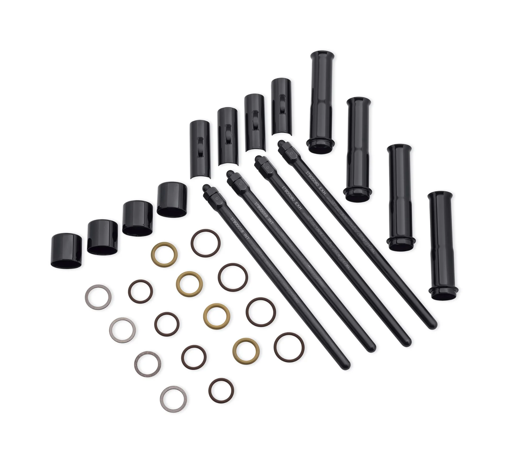 KIT,ADJ PUSHRODS W/ BLK COVERS,MKE-EIGHT