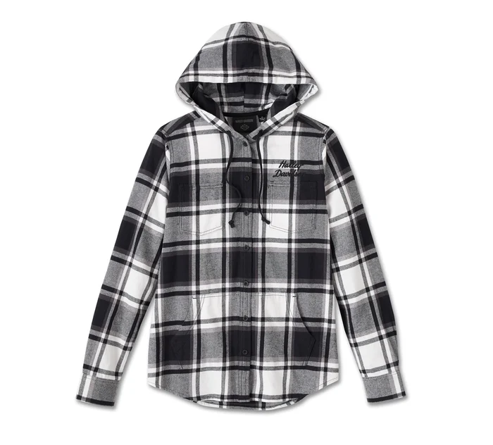 Women's Street Surplus Long Sleeve Flannel Shirt - YD Plaid - Bright White