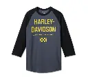 Men's Throttle Back 3/4 Sleeve Tee - Colorblocked - Ombre Blue