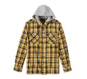 Men's Burner Long Sleeve Hooded Shirt - yellow plaid