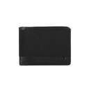 Men's Classic Cordura Leather Trim Double Billfold Wallet Black