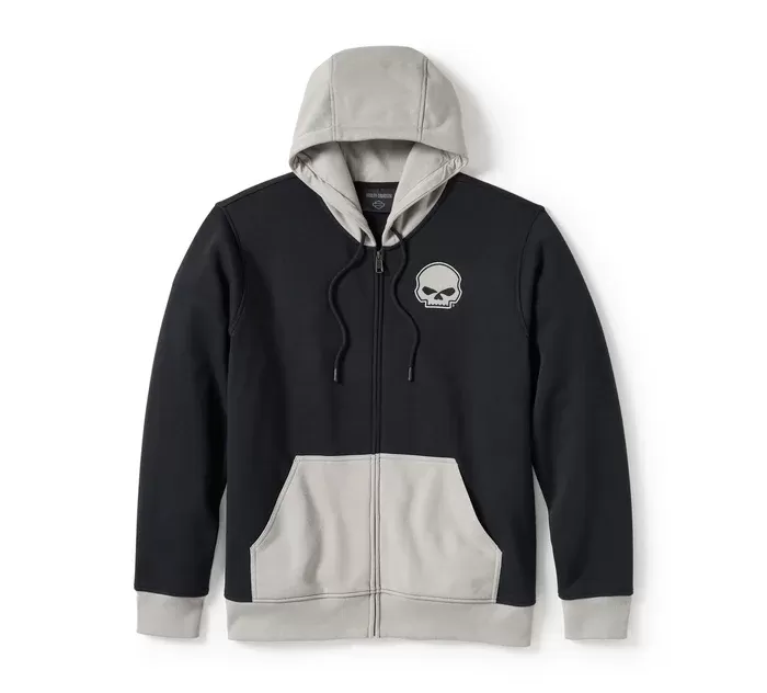 Willie G™ Skull Colorblock Zip Front Hoodie